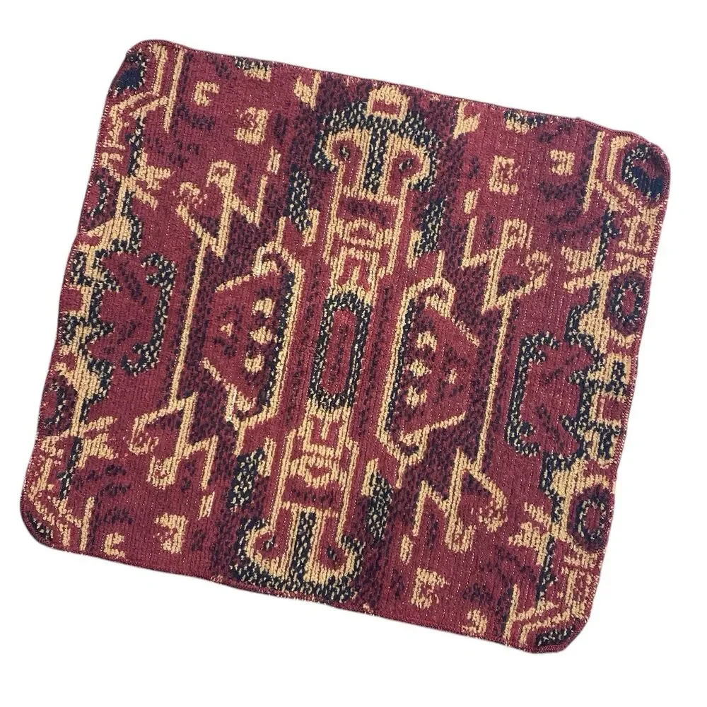 Vintage Ralph Lauren Southwest Native Aztec 1 Washcloth Towel Rust Burgundy Tan
